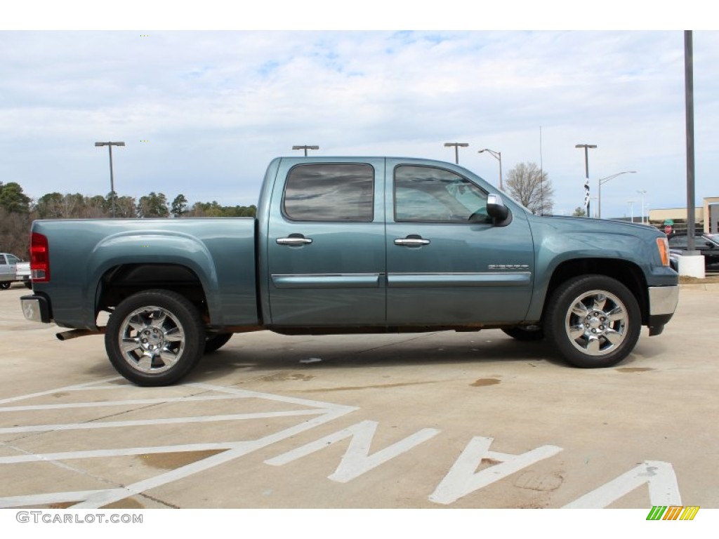 2011 Sierra 1500 SLE Crew Cab - Stealth Gray Metallic / Ebony photo #6