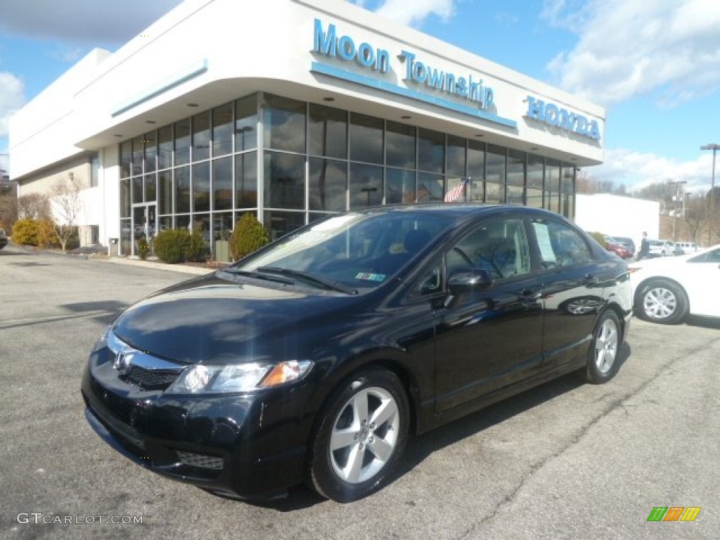 2009 Civic LX-S Sedan - Crystal Black Pearl / Black photo #1