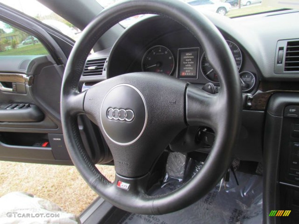 2004 Audi S4 4.2 quattro Sedan Black Steering Wheel Photo #77080373