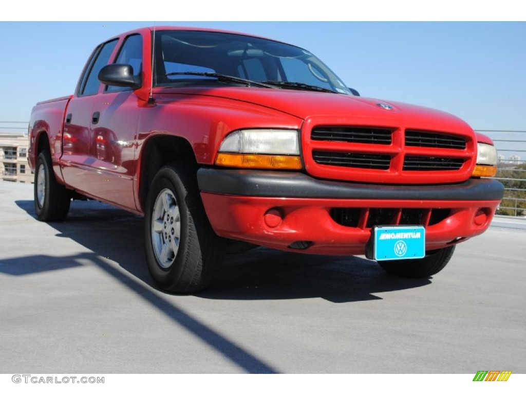 2002 Dakota Sport Quad Cab - Flame Red / Dark Slate Gray photo #1