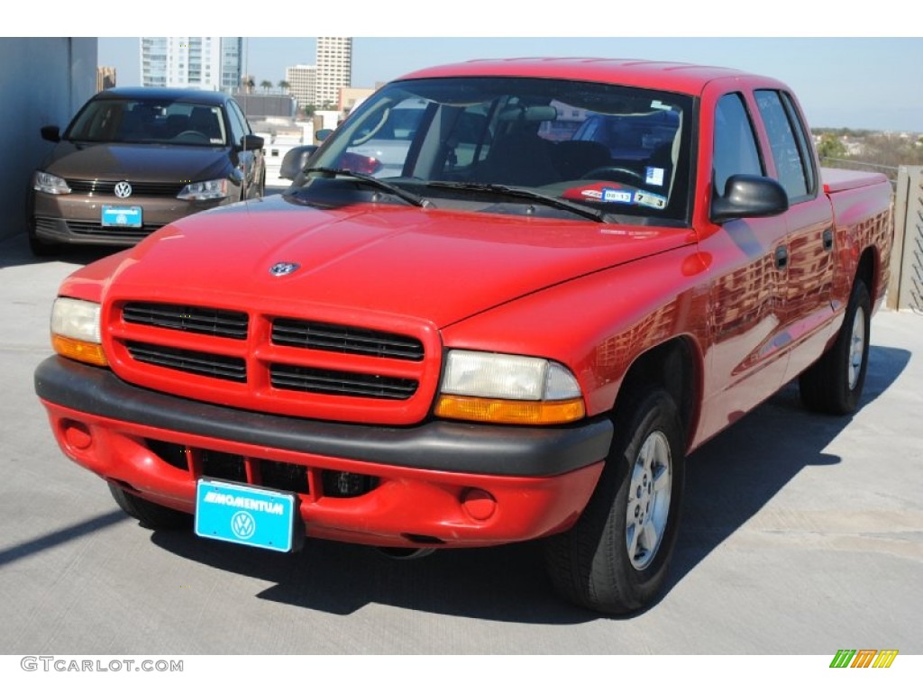 2002 Dakota Sport Quad Cab - Flame Red / Dark Slate Gray photo #3