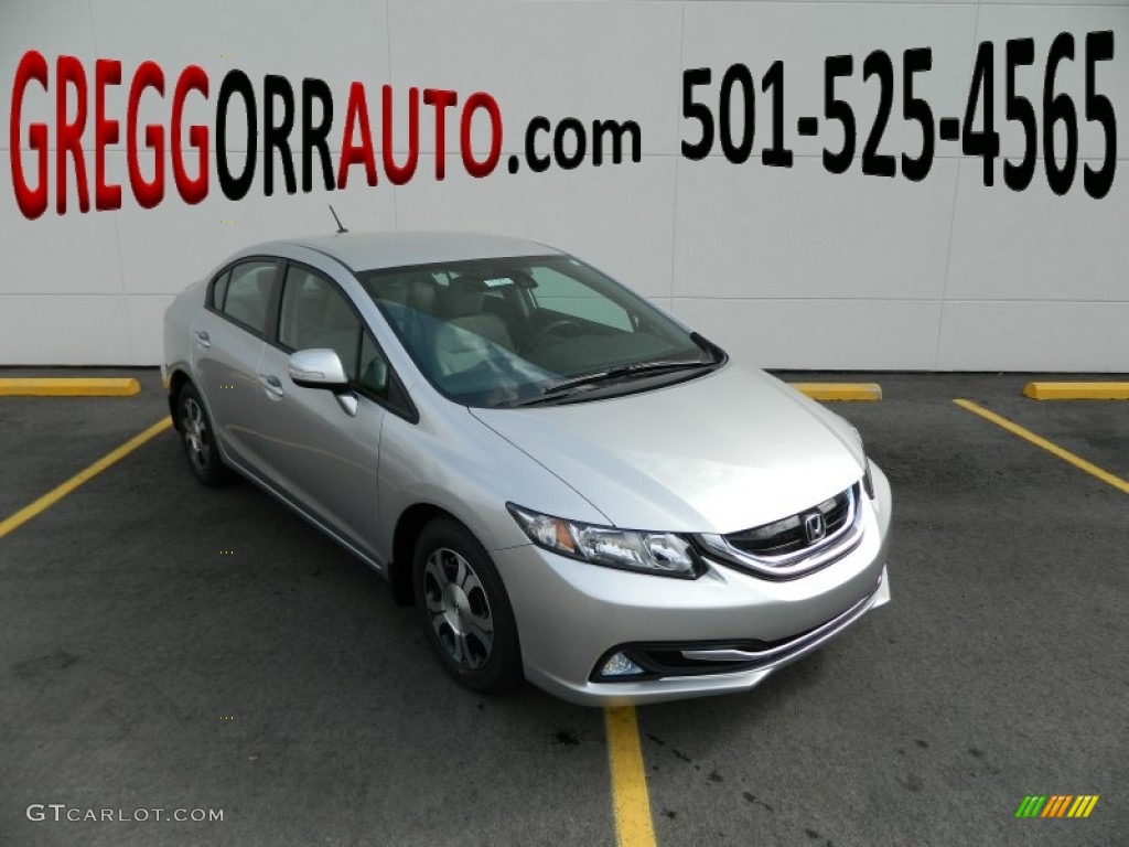 2013 Civic Hybrid Sedan - Alabaster Silver Metallic / Gray photo #1