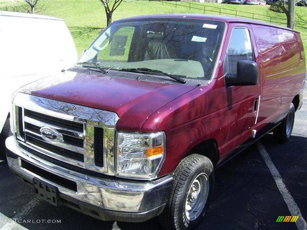 2008 E Series Van E150 Commercial - Dark Toreador Red Metallic / Medium Flint photo #1