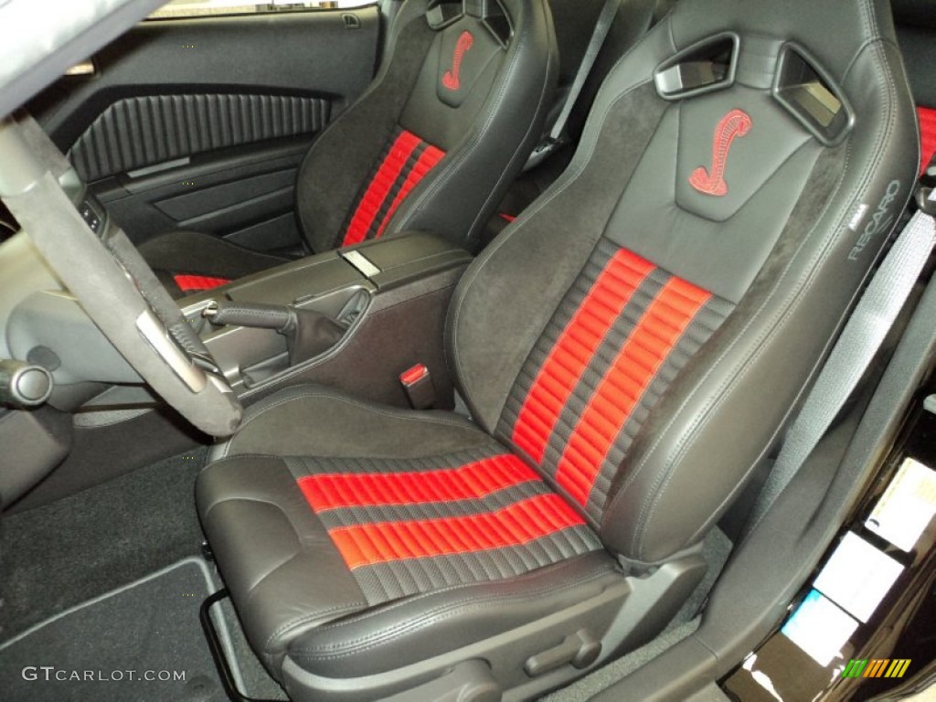 Shelby Charcoal Black/Red Accent Recaro Sport Seats Interior 2013 Ford Mustang Shelby GT500 SVT Performance Package Coupe Photo #77086424