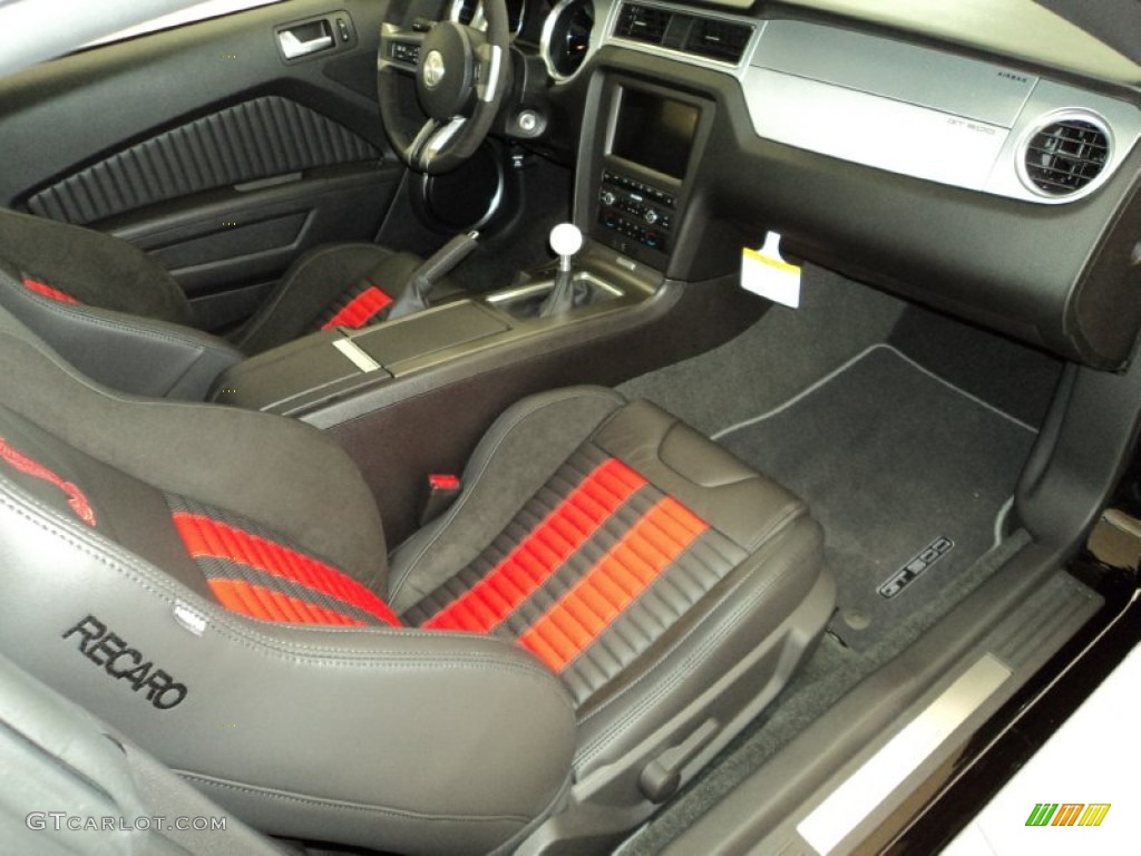 Shelby Charcoal Black/Red Accent Recaro Sport Seats Interior 2013 Ford Mustang Shelby GT500 SVT Performance Package Coupe Photo #77086465