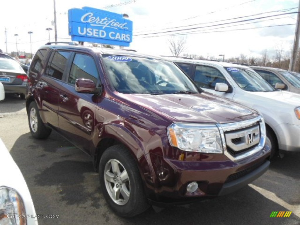 2009 Pilot EX 4WD - Dark Cherry Pearl / Black photo #1