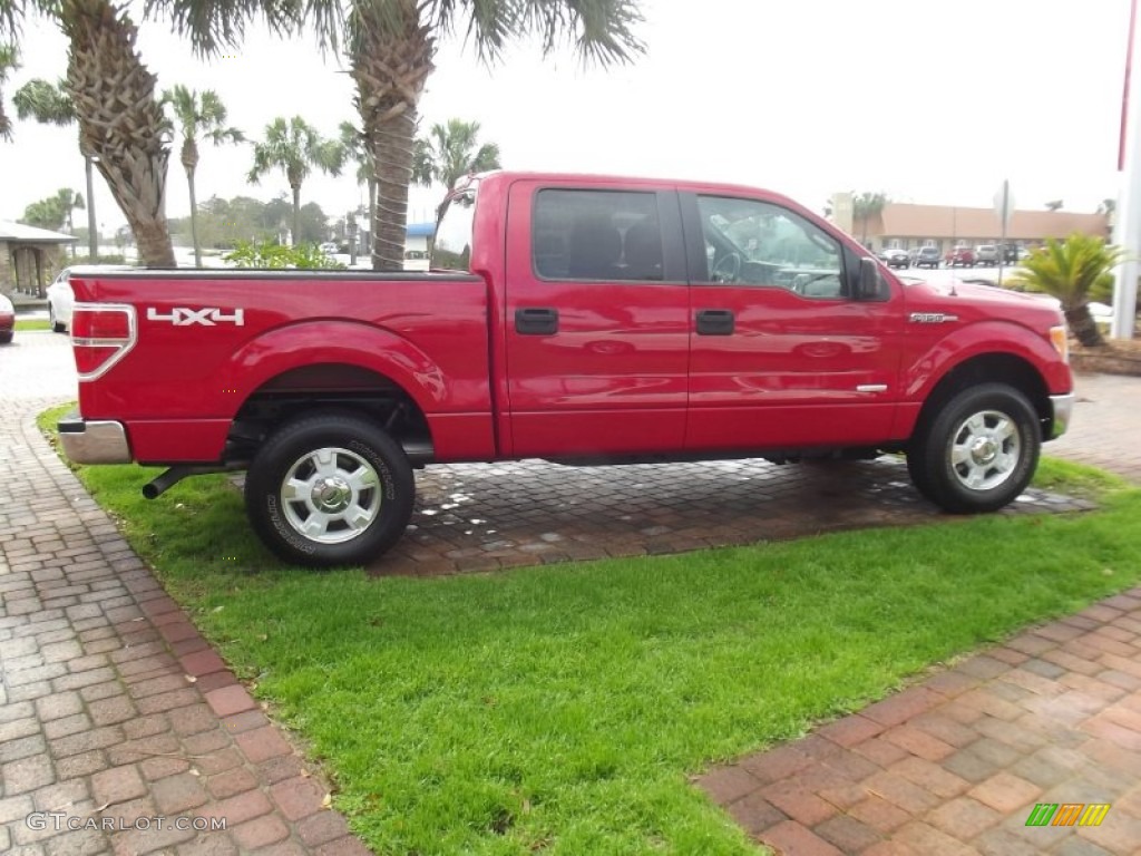 2012 F150 XLT SuperCrew 4x4 - Race Red / Steel Gray photo #6