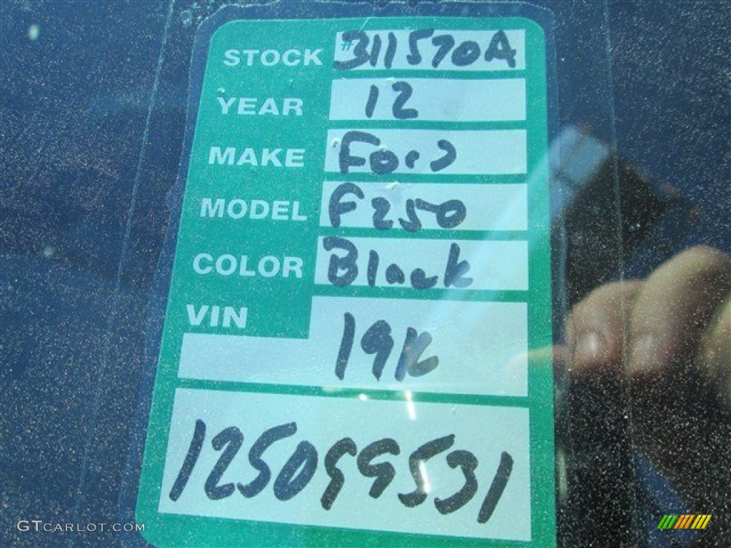 2012 F250 Super Duty Lariat Crew Cab 4x4 - Black / Black photo #2
