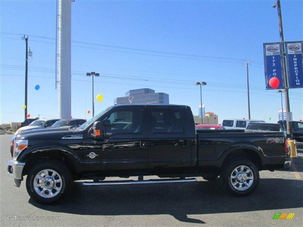 2012 F250 Super Duty Lariat Crew Cab 4x4 - Black / Black photo #5