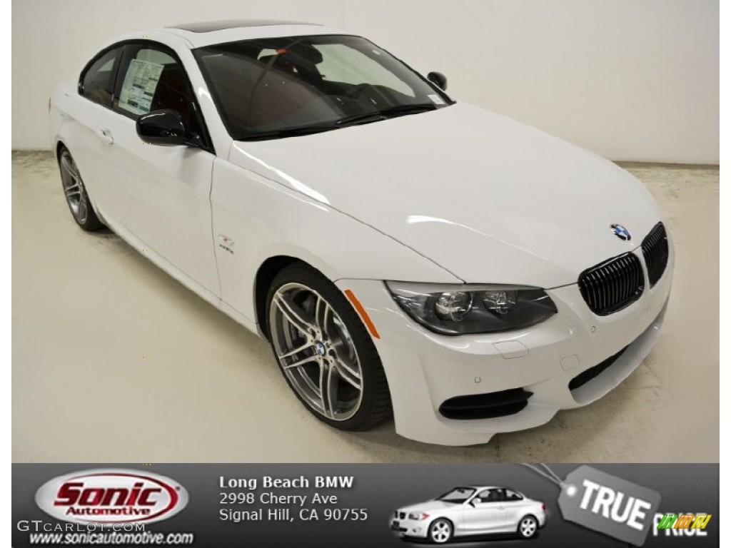 2013 3 Series 335is Coupe - Alpine White / Coral Red/Black photo #1