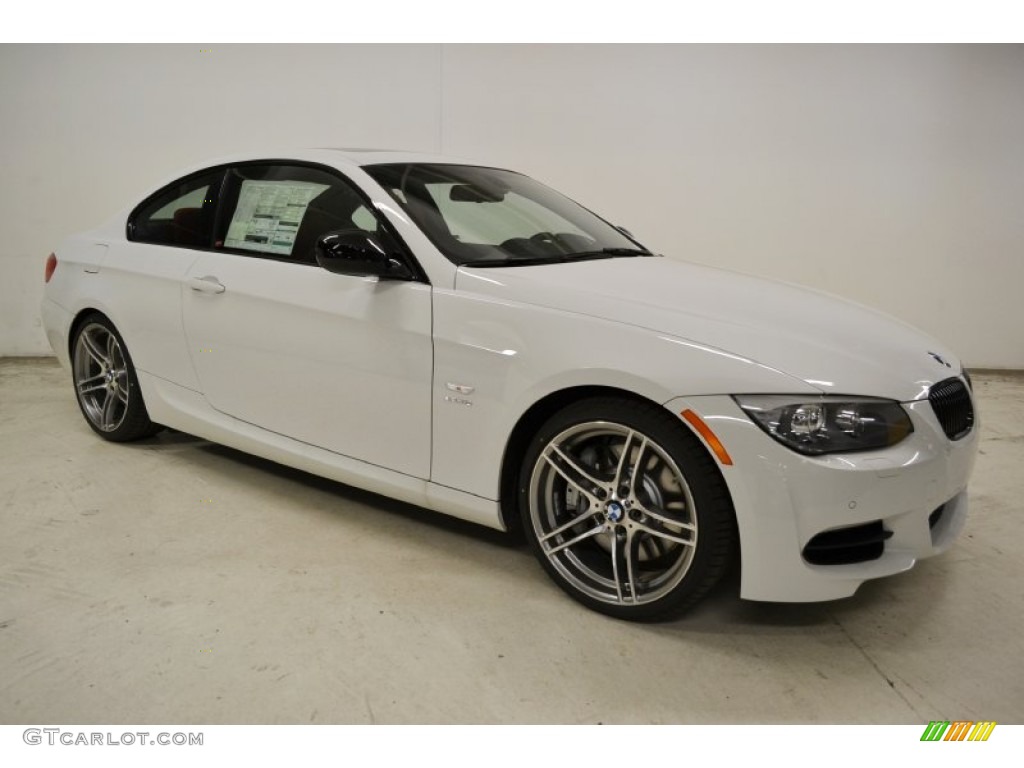 2013 3 Series 335is Coupe - Alpine White / Coral Red/Black photo #2