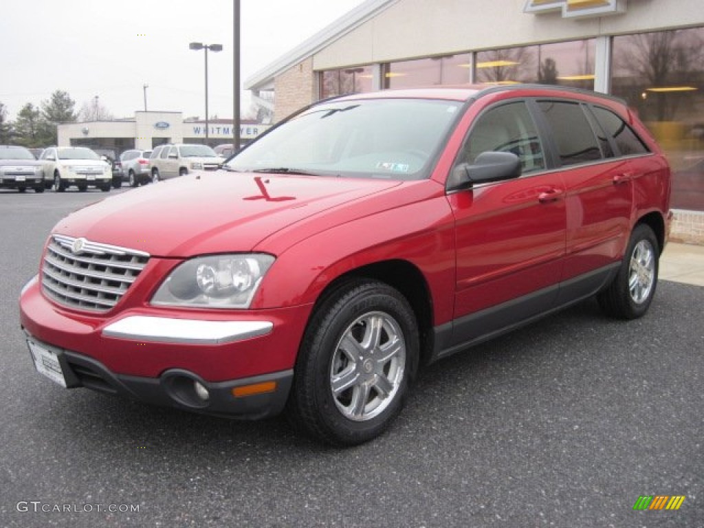 2004 Pacifica AWD - Inferno Red Pearl / Light Taupe photo #3