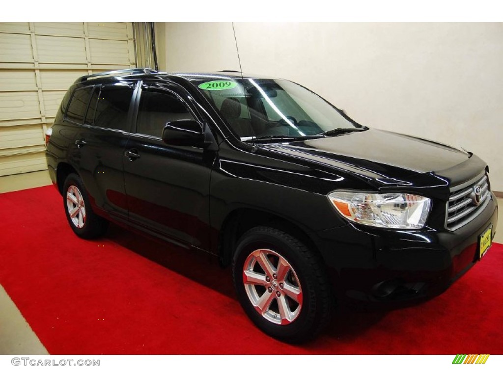 2009 Highlander V6 - Black / Sand Beige photo #1