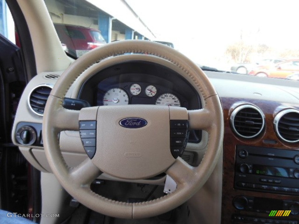 2006 Ford Freestyle Limited AWD Pebble Beige Steering Wheel Photo #77098166