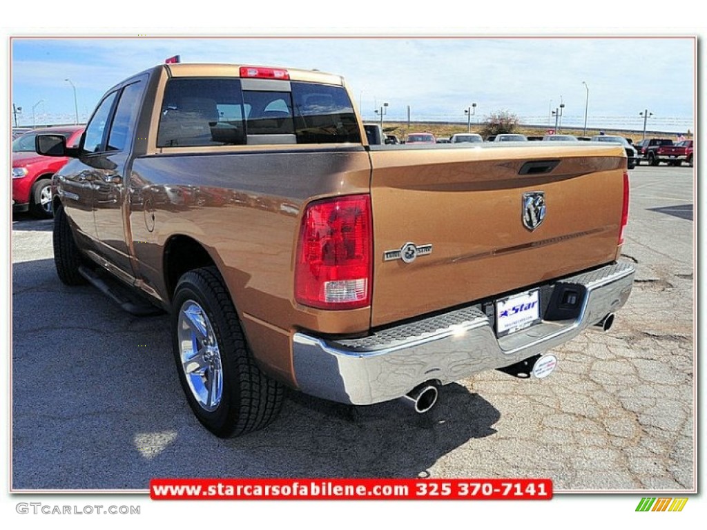 2011 Ram 1500 Lone Star Quad Cab - Saddle Brown Pearl / Light Pebble Beige/Bark Brown photo #3