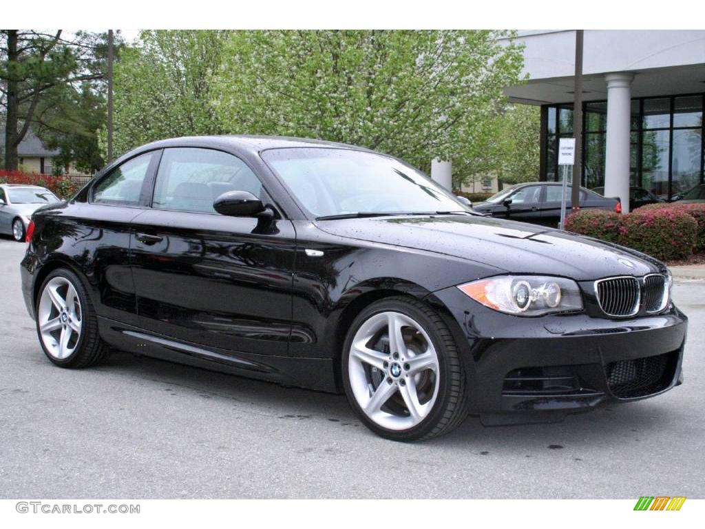 2008 1 Series 135i Coupe - Jet Black / Taupe photo #1