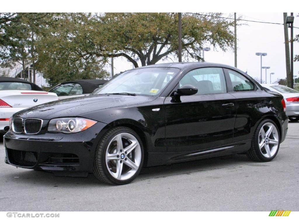 2008 1 Series 135i Coupe - Jet Black / Taupe photo #3