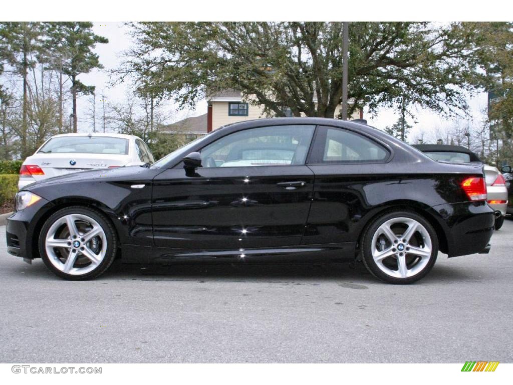 2008 1 Series 135i Coupe - Jet Black / Taupe photo #4