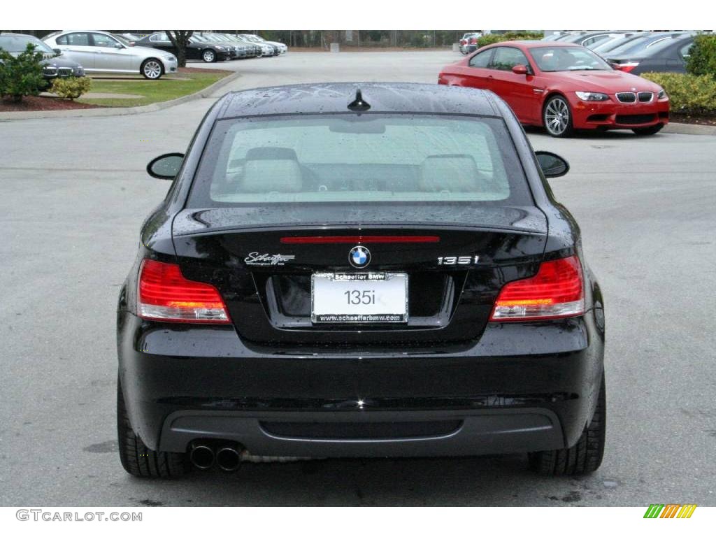 2008 1 Series 135i Coupe - Jet Black / Taupe photo #6