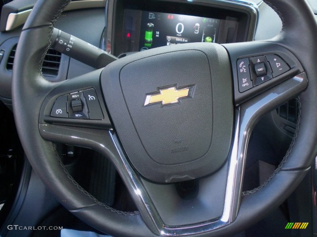 2011 Chevrolet Volt Hatchback Light Neutral/Dark Accents Steering Wheel Photo #77099603