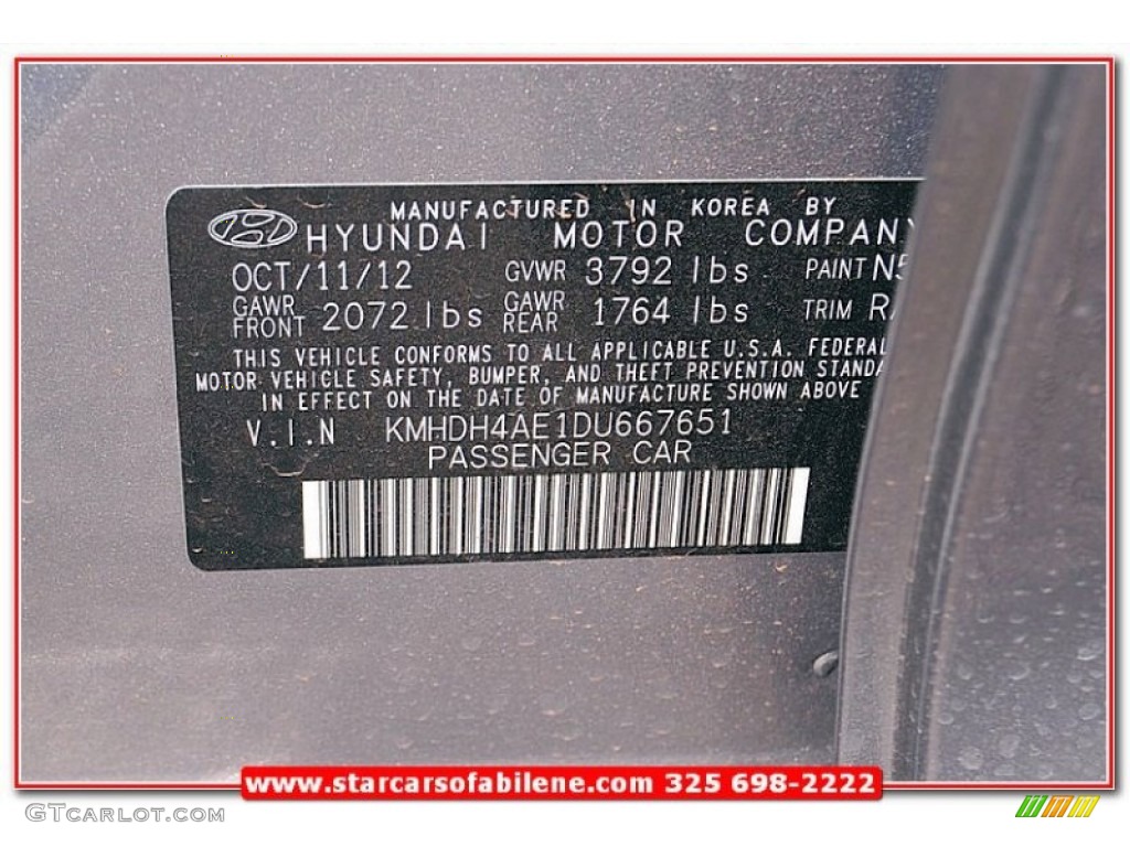 2013 Elantra Limited - Titanium Gray Metallic / Gray photo #9