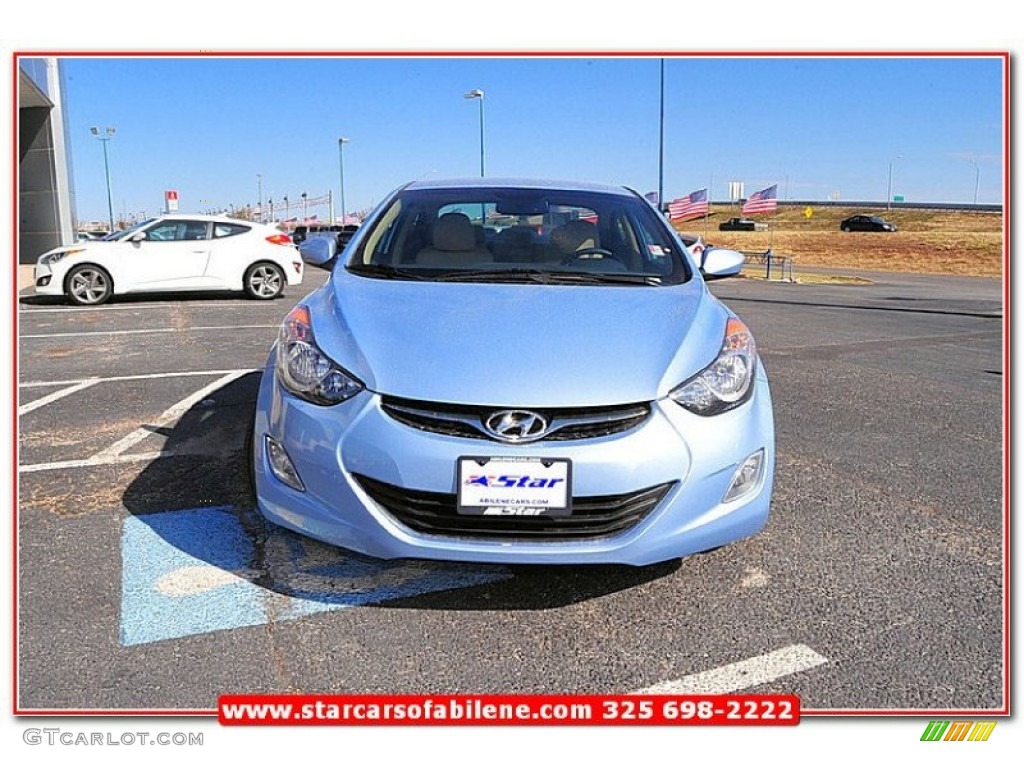 2013 Elantra GLS - Blue Sky Metallic / Beige photo #9