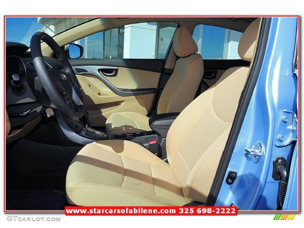 2013 Elantra GLS - Blue Sky Metallic / Beige photo #12