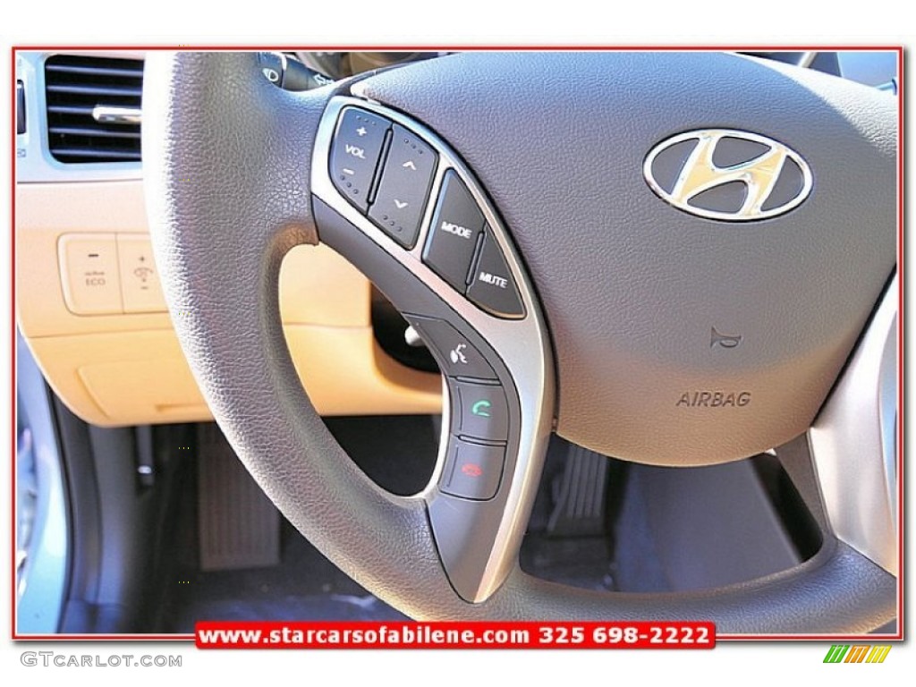 2013 Elantra GLS - Blue Sky Metallic / Beige photo #16
