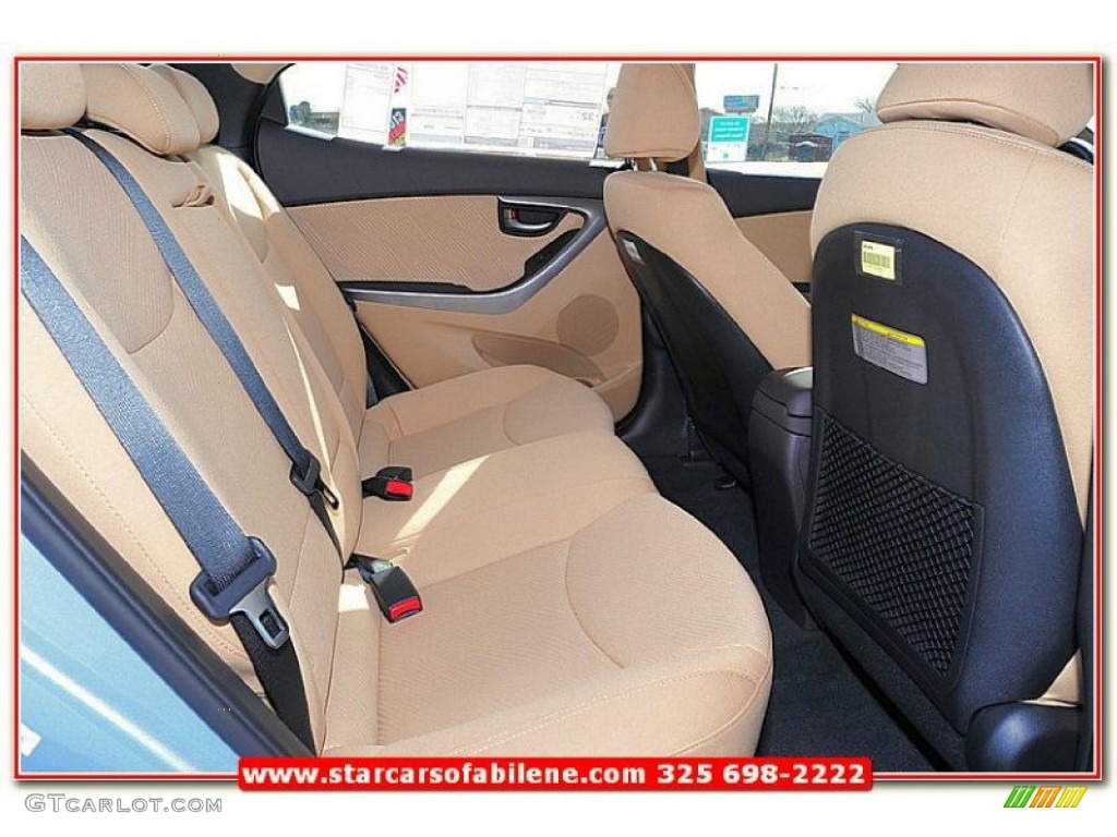 2013 Elantra GLS - Blue Sky Metallic / Beige photo #22