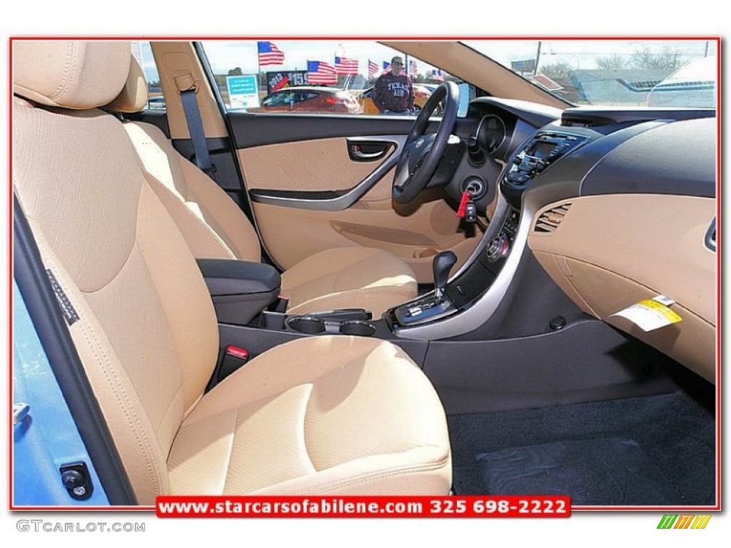 2013 Elantra GLS - Blue Sky Metallic / Beige photo #23