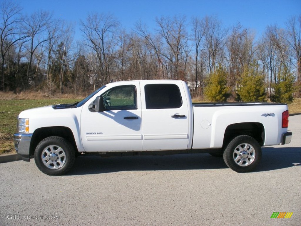 Summit White 2012 Chevrolet Silverado 3500HD LT Crew Cab 4x4 Exterior Photo #77102327