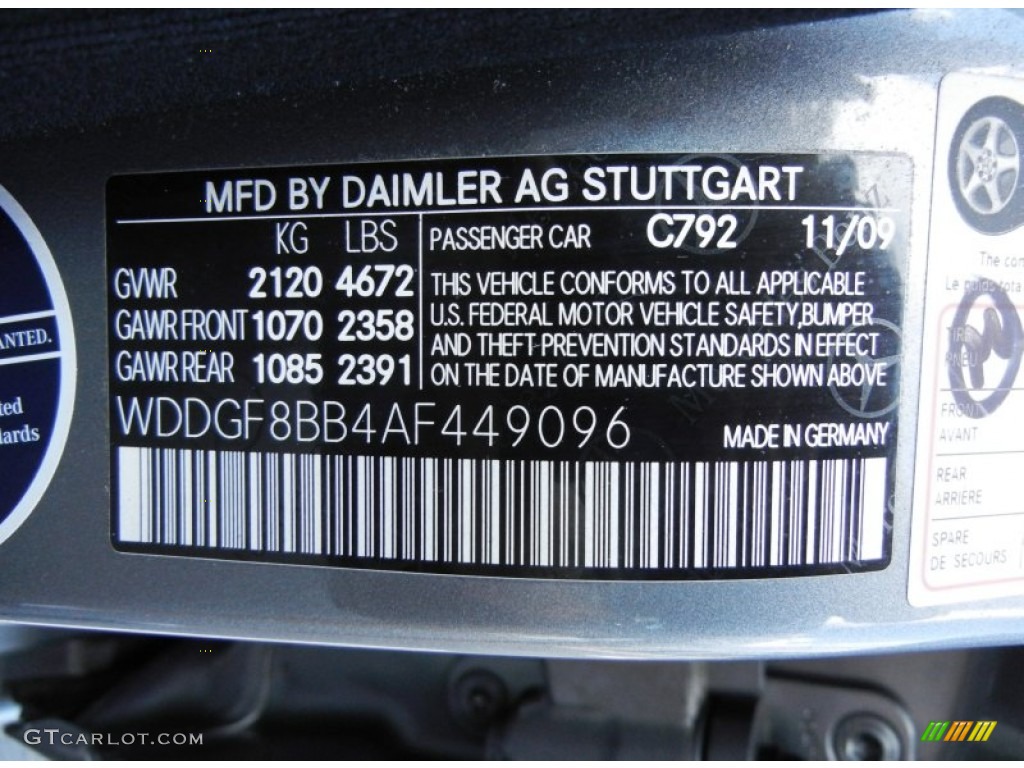 2010 C Color Code 792 for Palladium Silver Metallic Photo #77103869