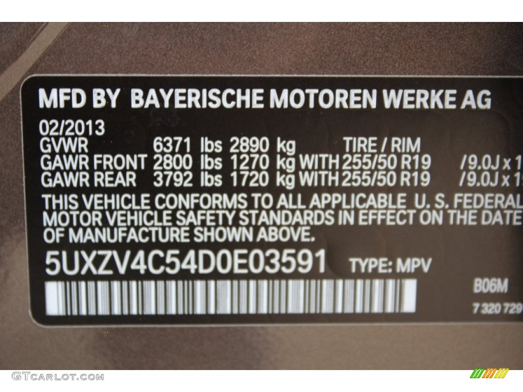 2013 X5 Color Code B06 for Sparkling Bronze Metallic Photo #77104962