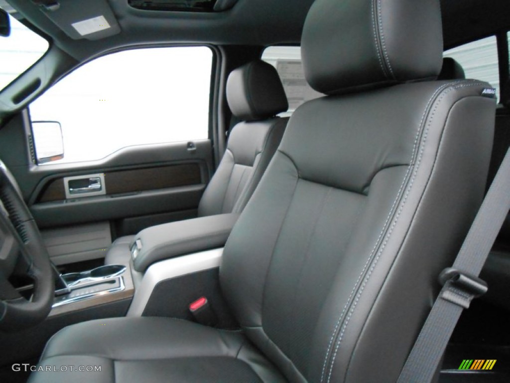 Black Interior 2013 Ford F150 Lariat SuperCrew 4x4 Photo #77105579