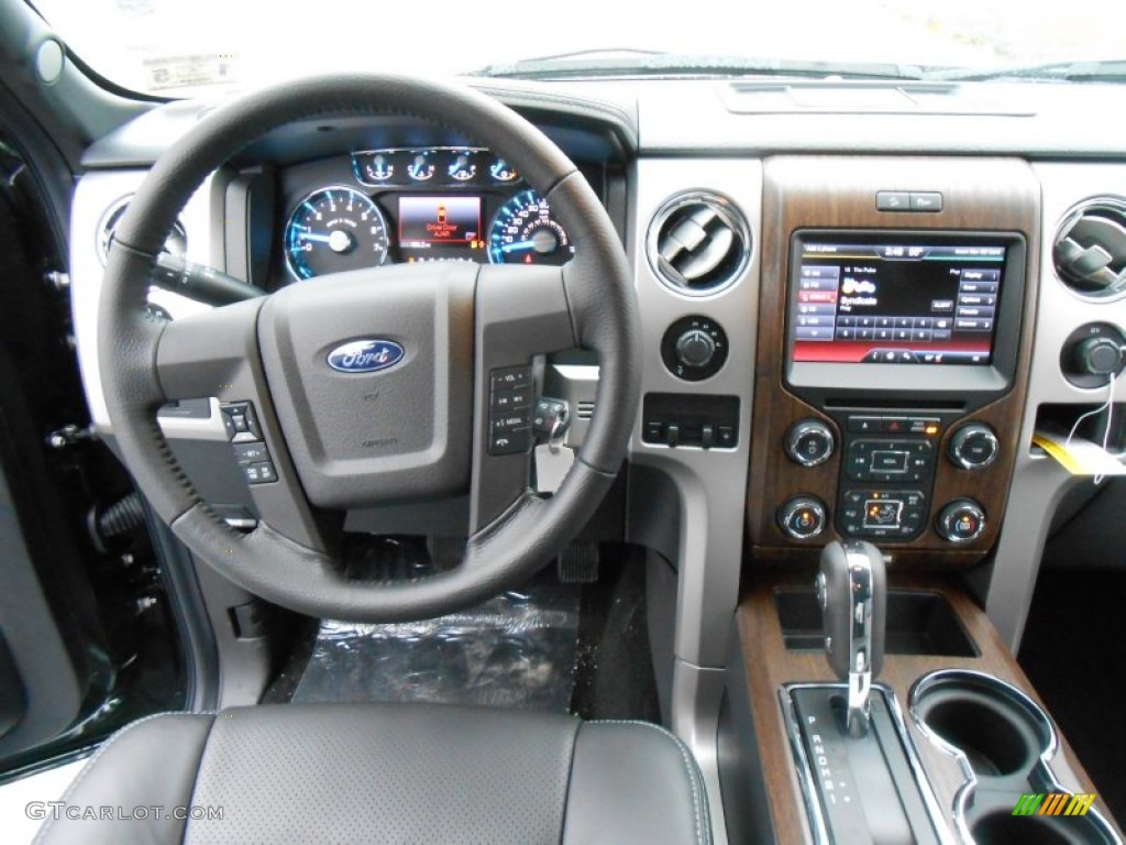 2013 Ford F150 Lariat SuperCrew 4x4 Black Dashboard Photo #77105588