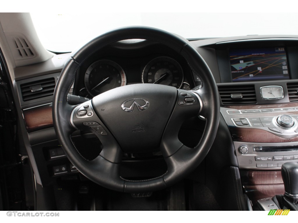 2011 Infiniti M 56x AWD Sedan Java Steering Wheel Photo #77106547