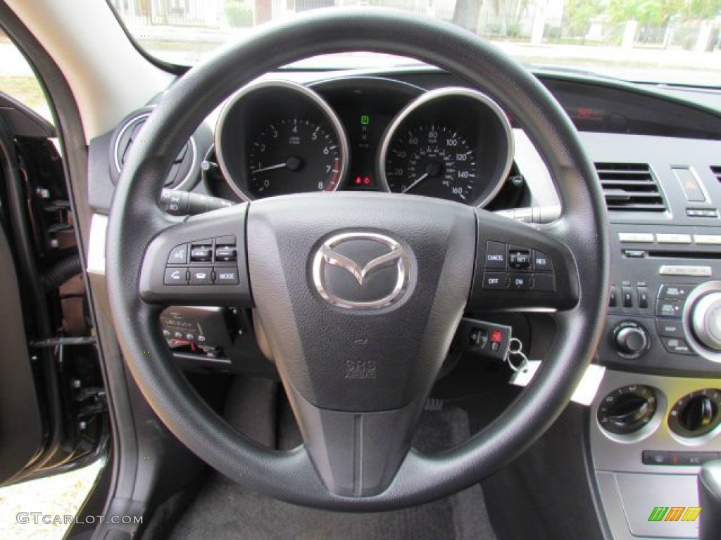 2010 Mazda MAZDA3 i Touring 4 Door Black Steering Wheel Photo #77109827