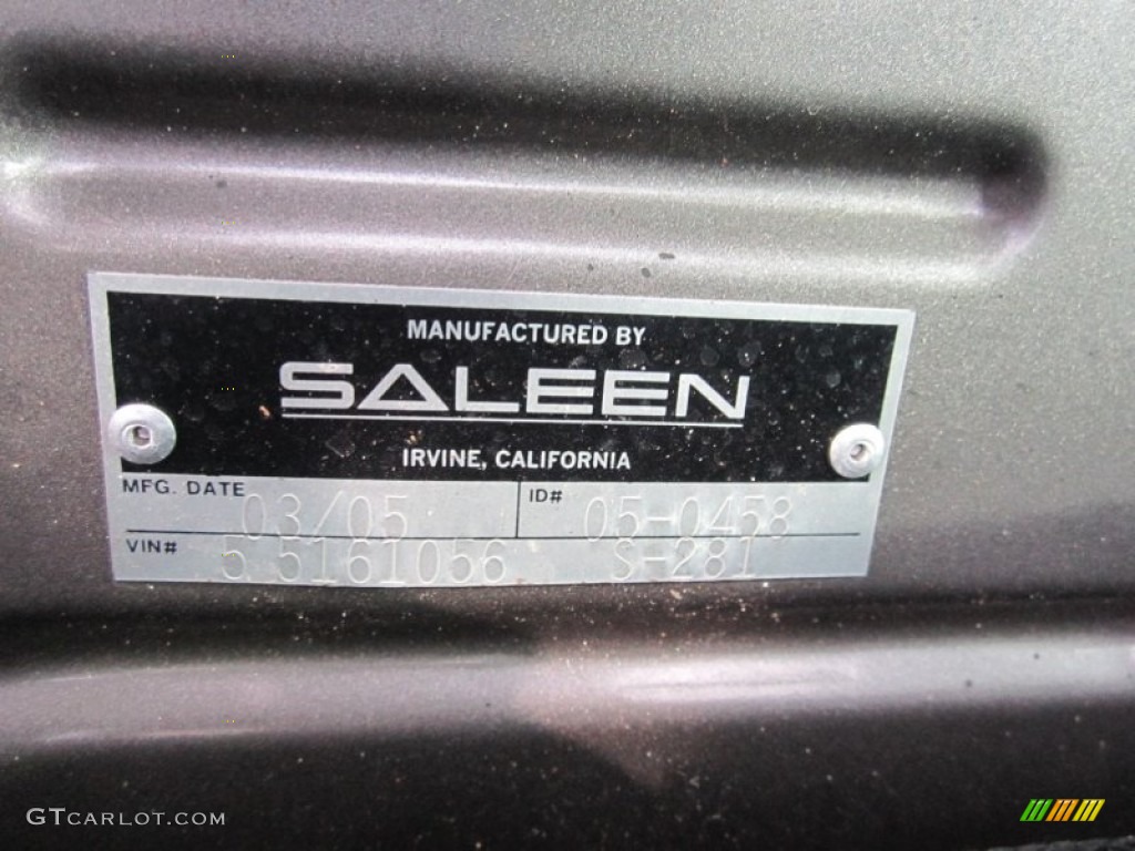 2005 Mustang Saleen S281 Coupe - Mineral Grey Metallic / Dark Charcoal photo #17
