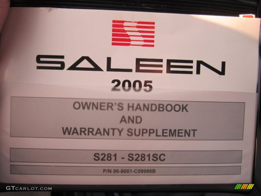 2005 Ford Mustang Saleen S281 Coupe Books/Manuals Photo #77110088