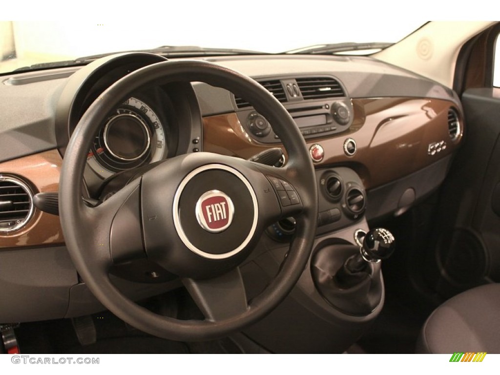 2012 Fiat 500 Pop Tessuto Grigio/Nero (Grey/Black) Dashboard Photo #77110871