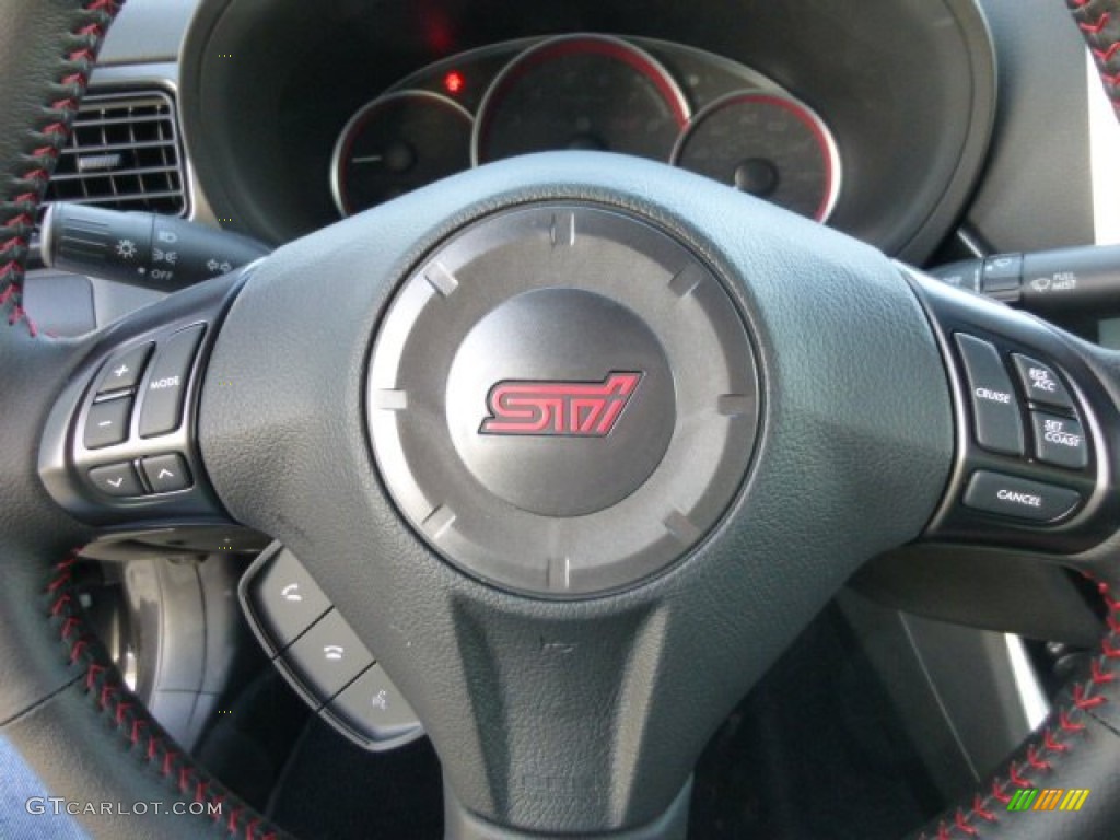 2013 Subaru Impreza WRX STi 4 Door STi Black Alcantara/Carbon Black Steering Wheel Photo #77112362