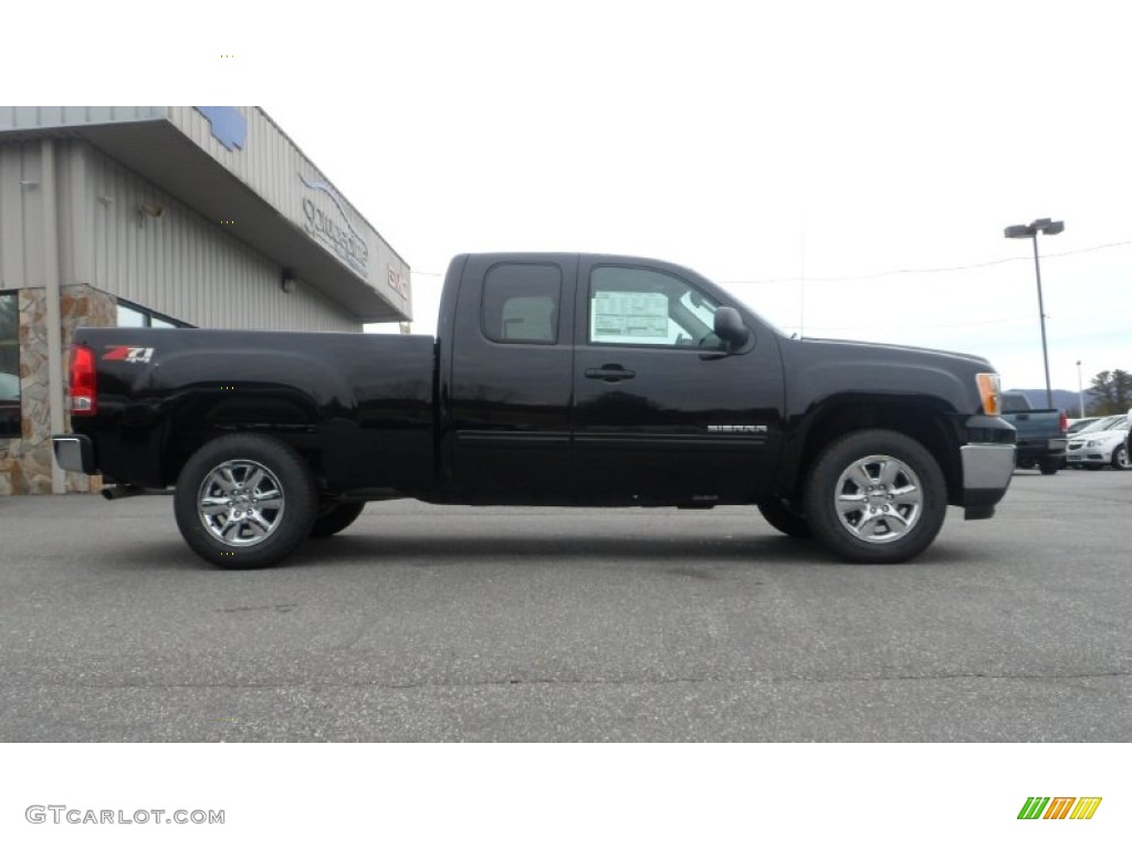 2013 Sierra 1500 SLE Extended Cab 4x4 - Onyx Black / Ebony photo #1
