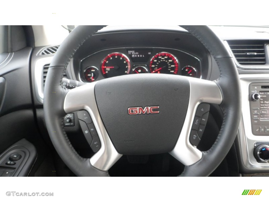 2013 GMC Acadia SLT AWD Ebony Steering Wheel Photo #77113100