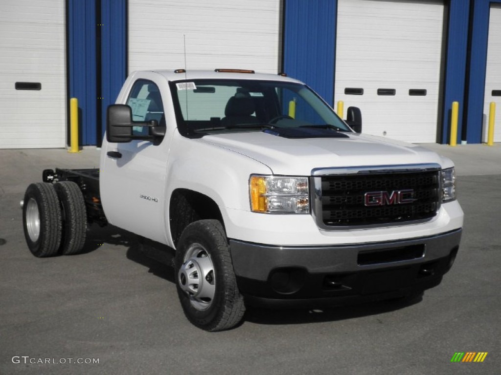 Summit White 2013 GMC Sierra 3500HD Regular Cab 4x4 Chassis Exterior Photo #77113667