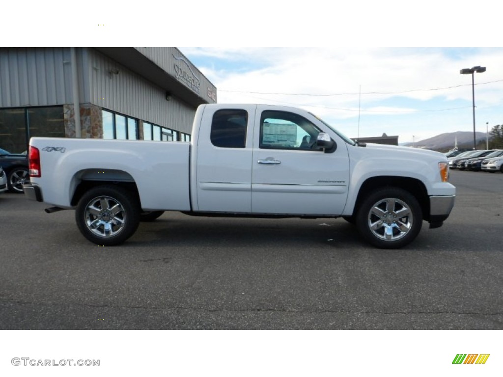 2013 Sierra 1500 SLE Extended Cab 4x4 - Summit White / Ebony photo #3