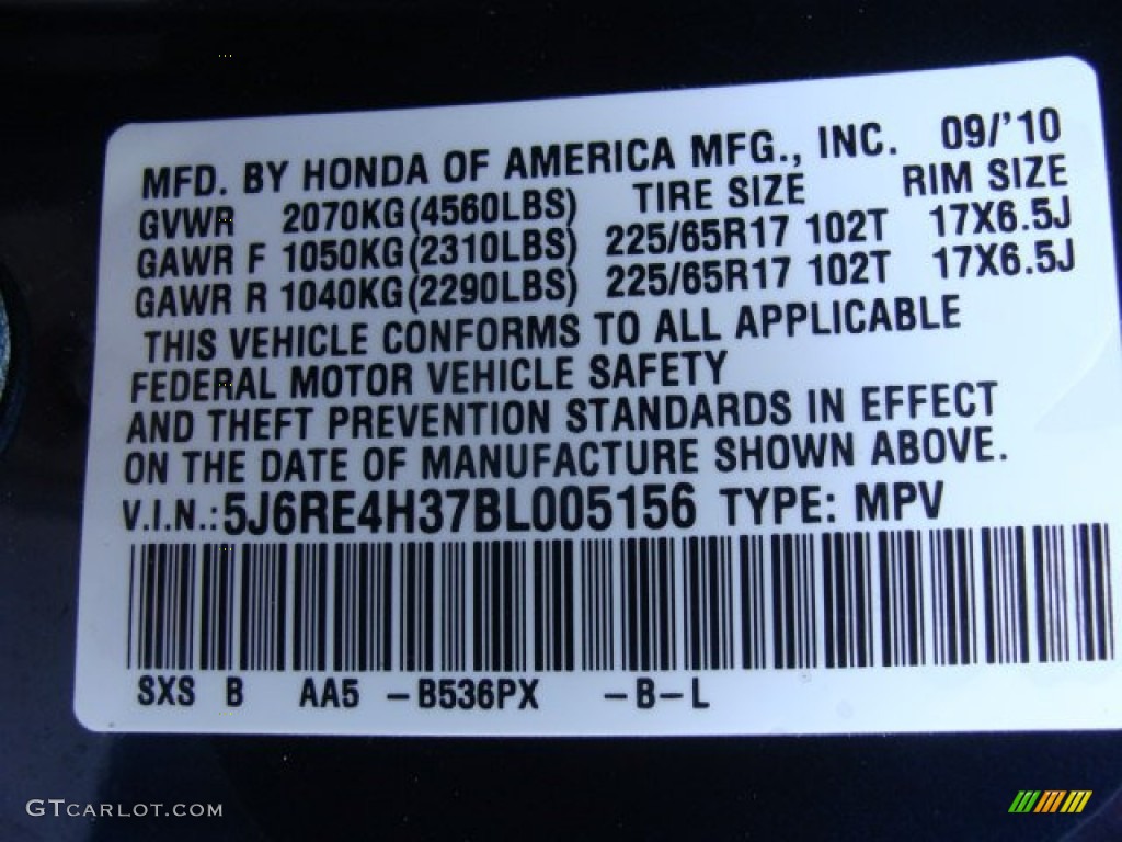 2011 CR-V LX 4WD - Royal Blue Pearl / Gray photo #17