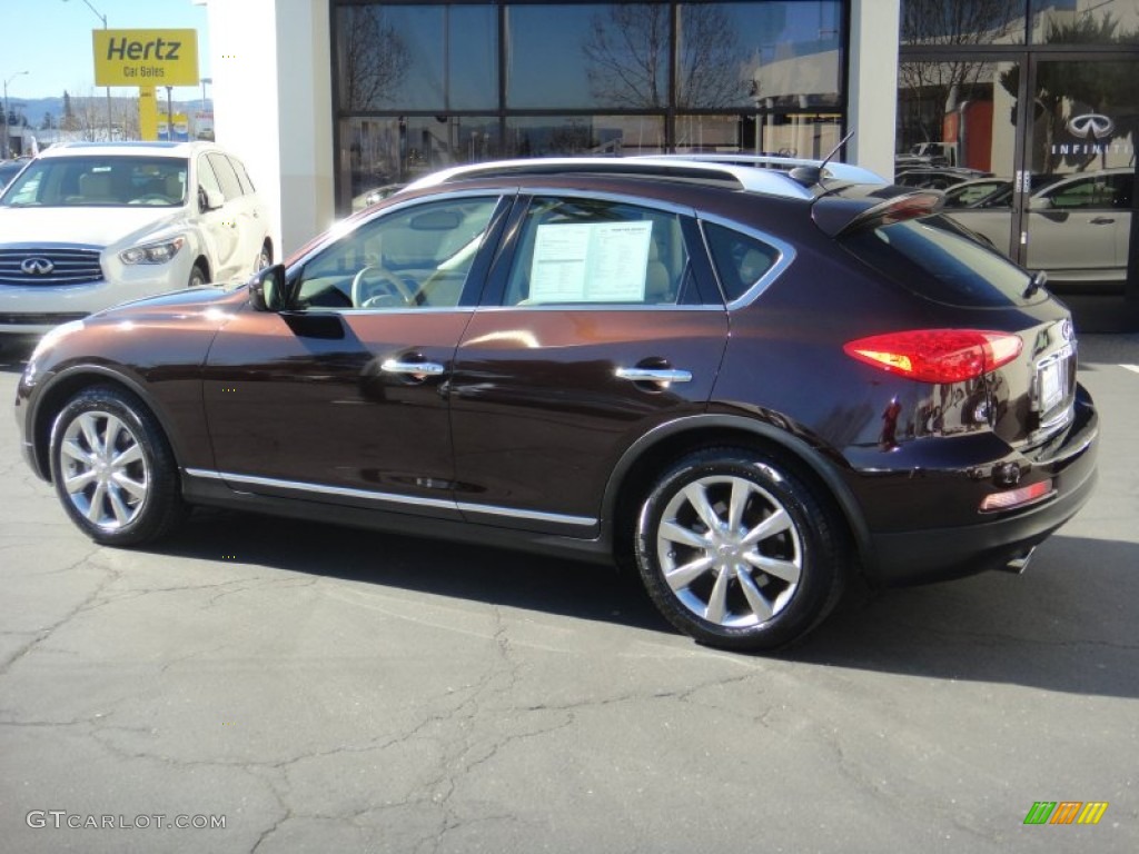 2008 EX 35 Journey AWD - Dark Currant Red / Wheat photo #5