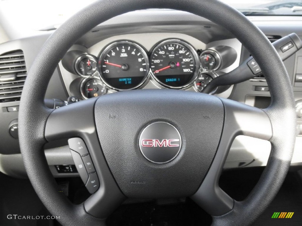 2013 GMC Sierra 2500HD Regular Cab Chassis Dark Titanium Steering Wheel Photo #77116355