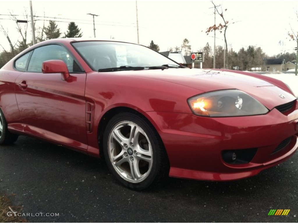 2005 Tiburon GT - Electric Red / Black photo #4