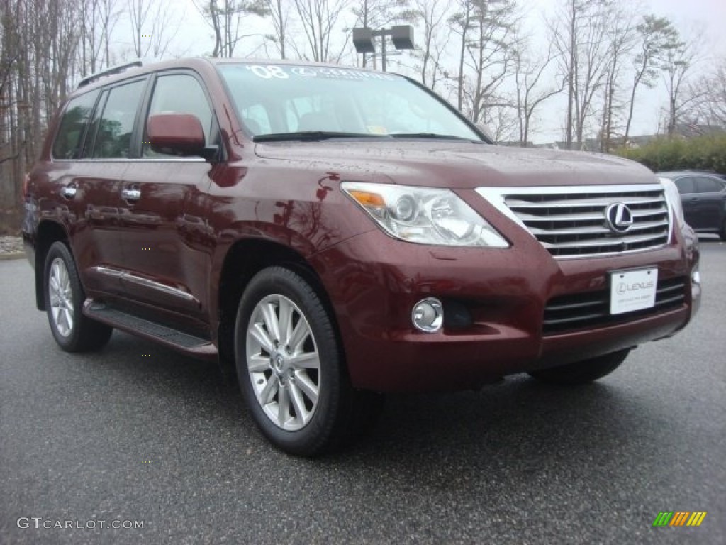 2008 LX 570 - Noble Spinel Red Mica / Cashmere photo #1